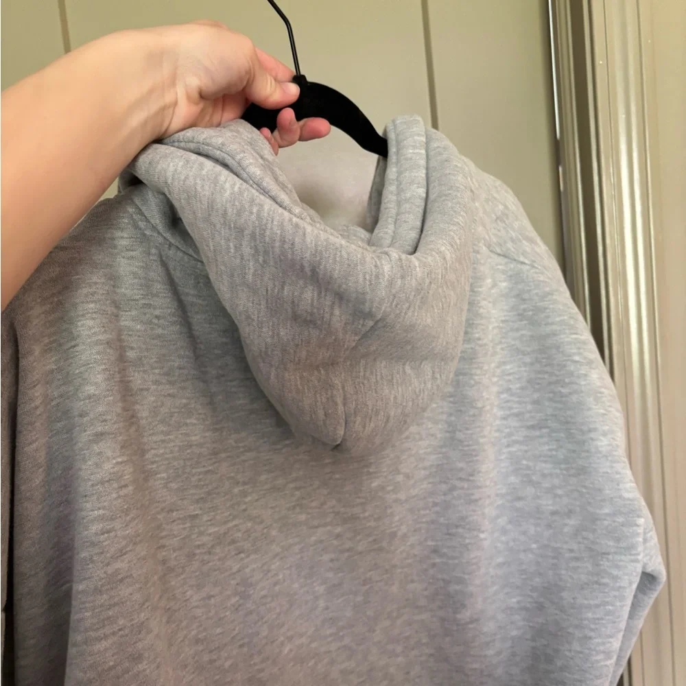 Shop Stevie Light Gray Hooded Sweatshirt Cardigan - Picture 4 of 4